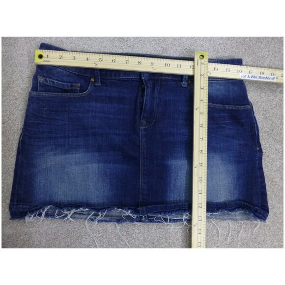 Mavi Jeans Mini Blue Denim Skirt Intentionally Distressed Hem - Picture 9 of 11